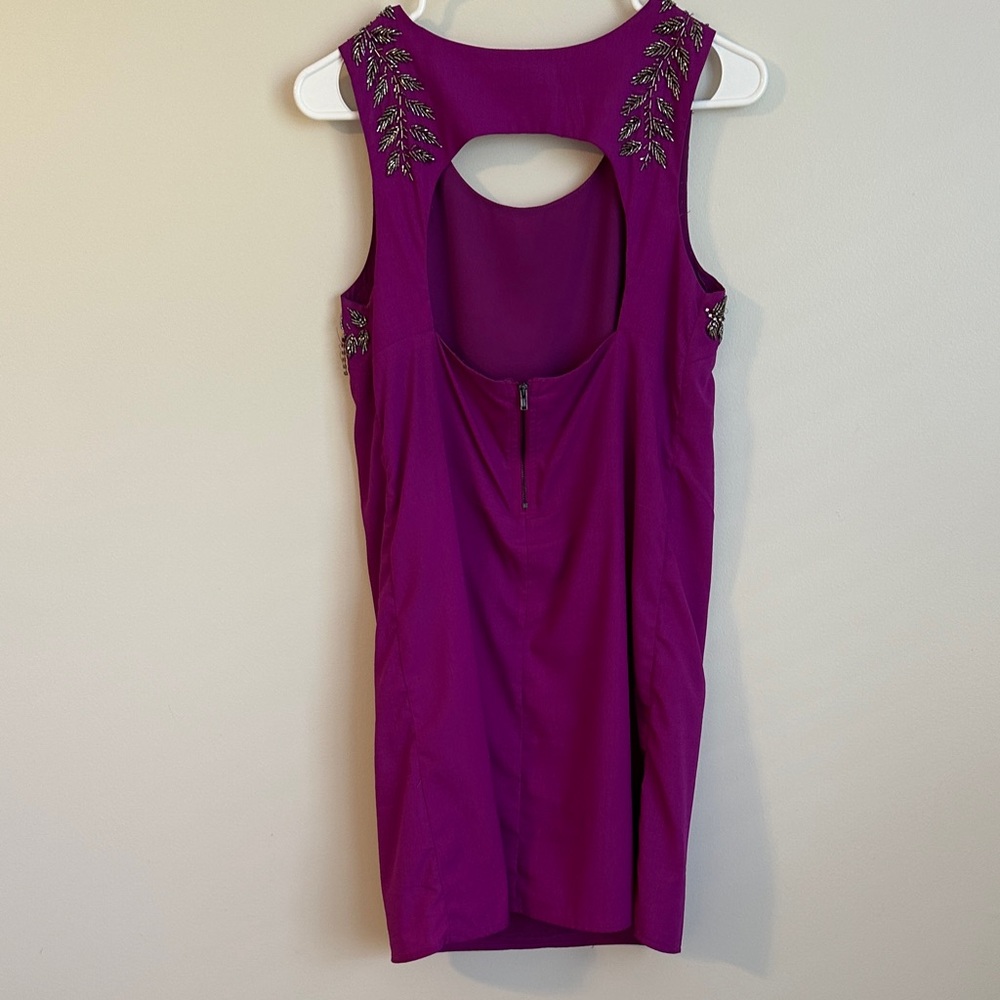 Sugarlips Purple Backless Dress with Embellished/Beaded Shoulders - Picture 7 of 8